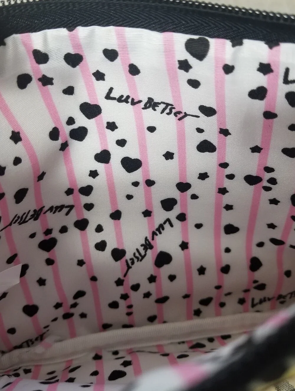 Luv Betsey Black/white Wristlet and Crossbody bag